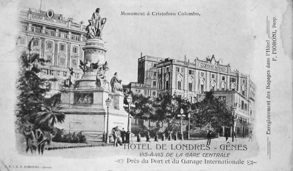 Cartolina Grand Hotel de Londres Genova