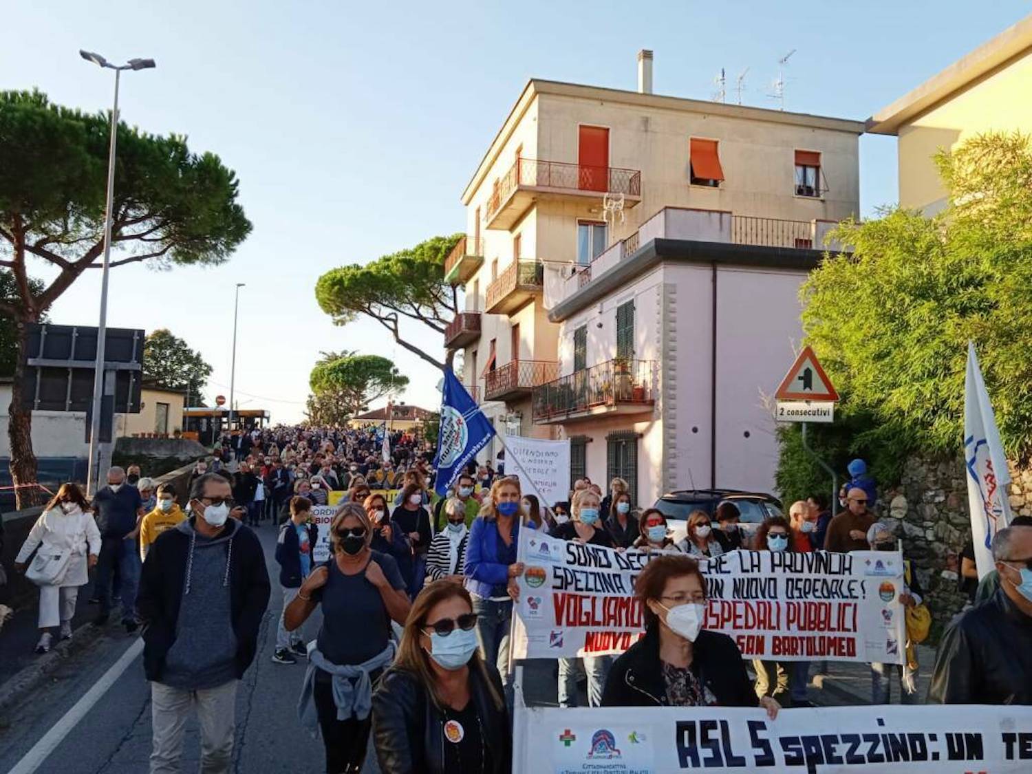 Manifestazione sanità pubblica in Liguria