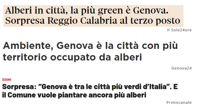 Alberi e verde a Genova